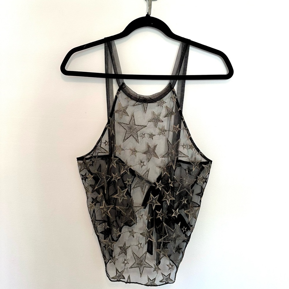 Urban outfitters mesh star tie tank top